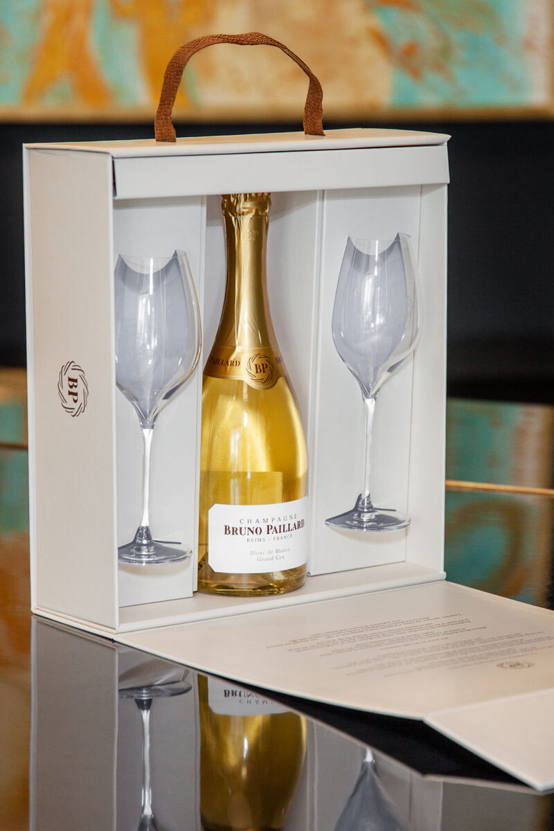 Kinkekomplekt Bruno Paillard Blanc de Blancs ja 2 šampanjapokaali - Image 2